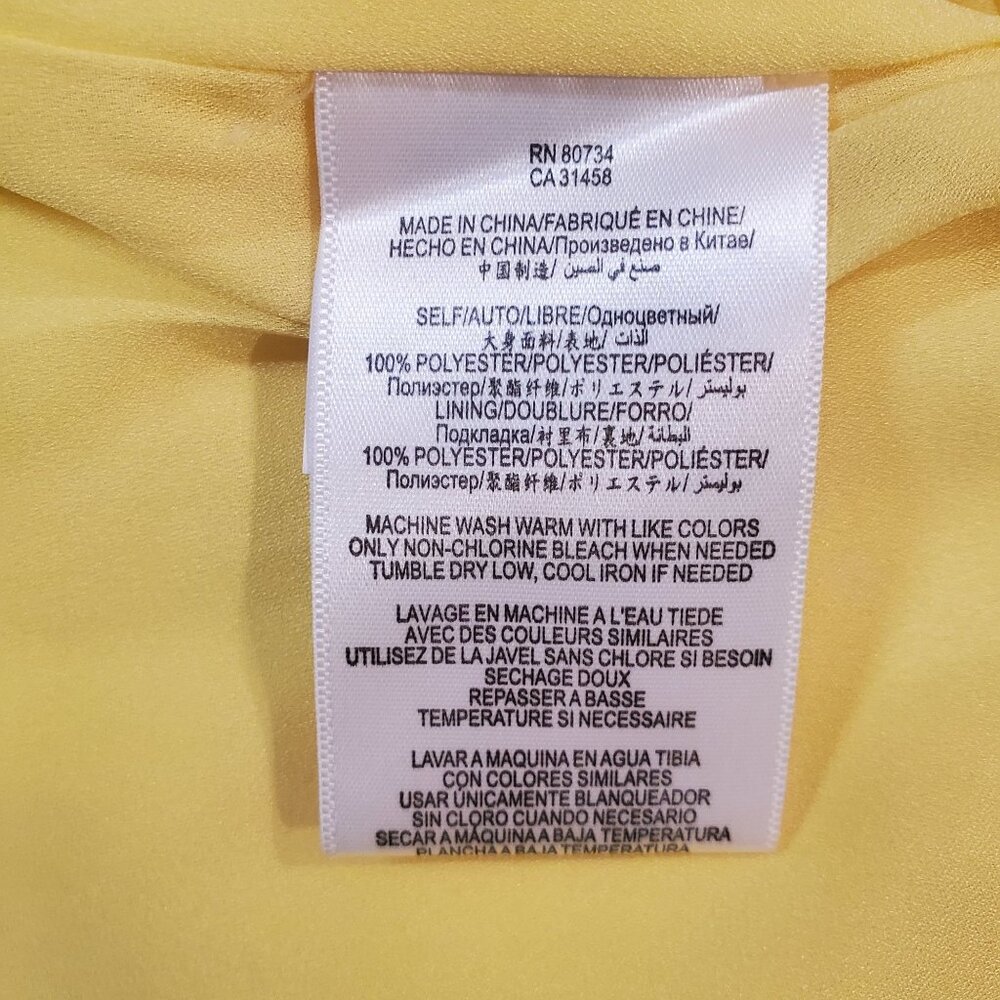 BCBGeneration Yellow Ruffle Spaghetti Strap Mini Dress XSmall - Picture 9 of 12